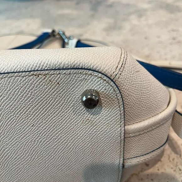 Coach ivory and blue shoulder purse leather - Picture 3 of 14